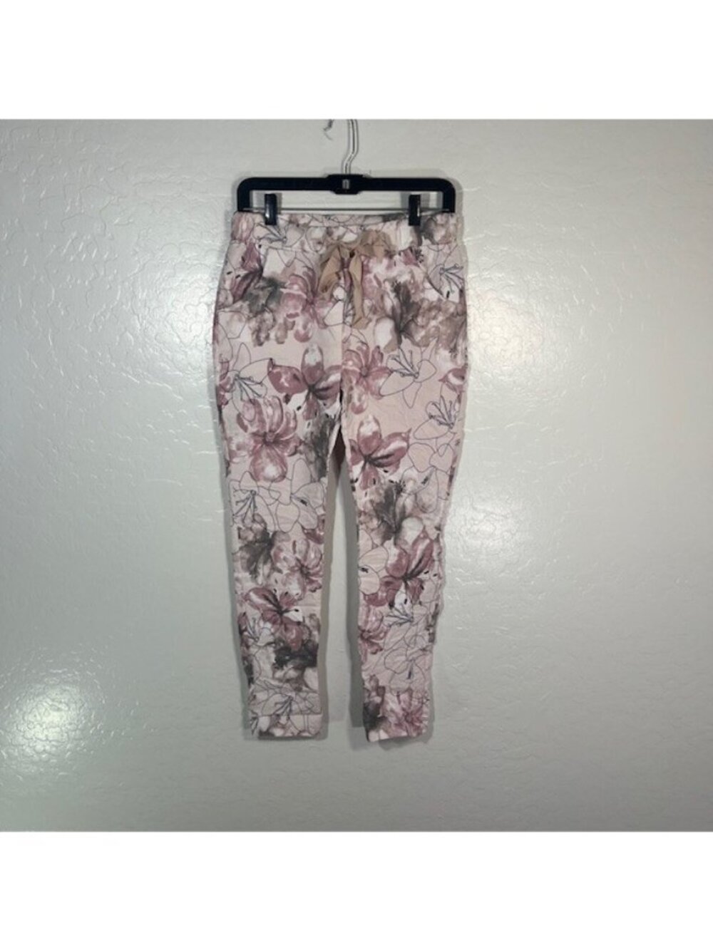 Venti6 Leggings Womens XL Pants Pink Floral Drawstring 26"